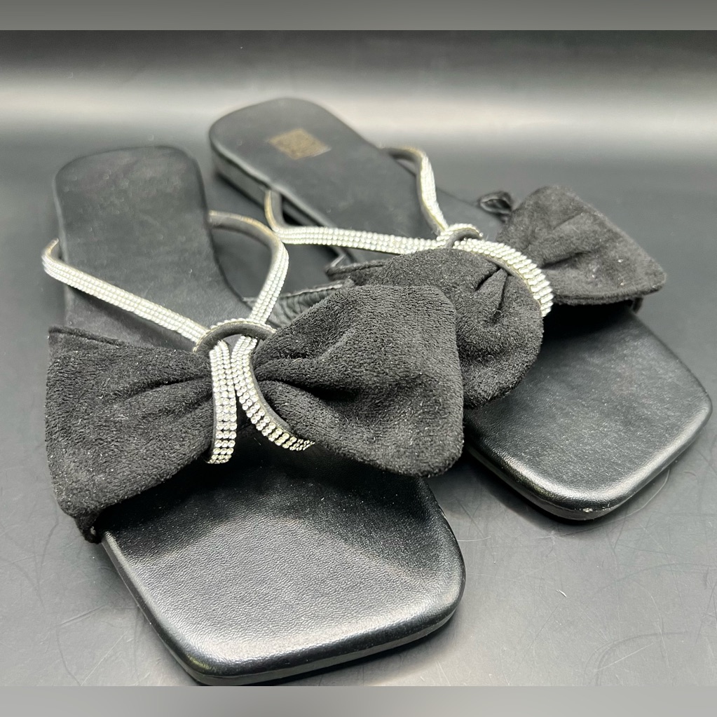 Elegant Black Sandals With Bow Accent No Brand Size43 New With Sticker